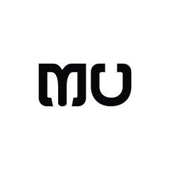MU monogram logo design letter text name symbol monochrome logotype alphabet character simple logo