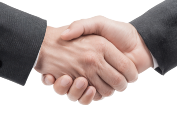 Firm Handshake Between Two Men – Cutout Image
