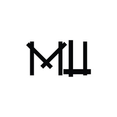 MU monogram logo design letter text name symbol monochrome logotype alphabet character simple logo