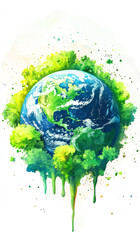 A digital art piece depicting the Earth