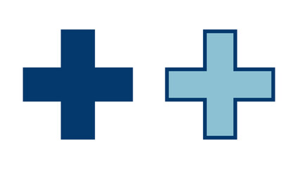 Plus Icon vector isolated on white background. Add plus icon. Addition sign. Medical Plus icon