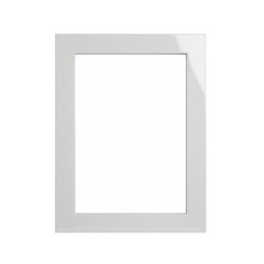 Elegant white photo frame on a black background with a white center, simple and modern design
