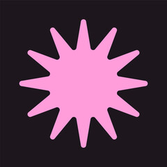 Pink starburst retro sticker template