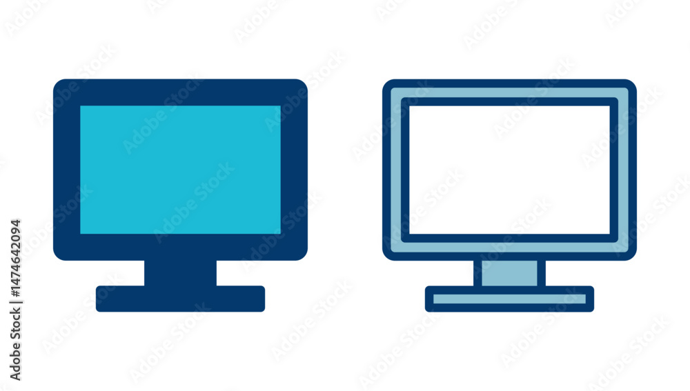Poster computer icon vector isolated on white background. pc icon vector. computer monitor icon. flat pc sy