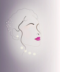 woman face drawing line