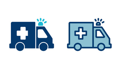 Fototapeta premium Ambulance Icon vector isolated on white background. Ambulance Icon Design. ambulance truck icon vector