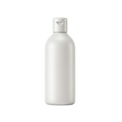 White plastic bottle with a flip top cap. Isolated on black. Clean and modern design