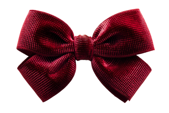 Red ribbon bow tie, white isolate background.