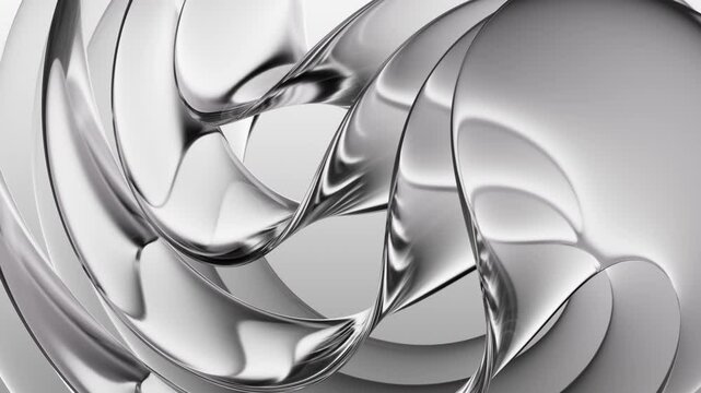 Abstract curved background of transparent glass, 3d rendering.