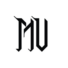 MV monogram logo design letter text name symbol monochrome logotype alphabet character simple logo