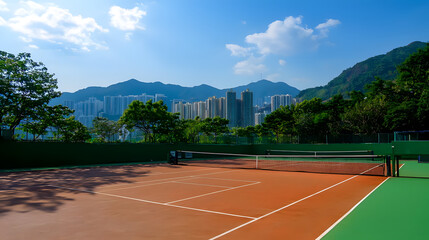 Obraz premium Badminton Court Design - Precision Markings & Sports Elements for Athletic Branding