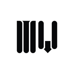 MV monogram logo design letter text name symbol monochrome logotype alphabet character simple logo