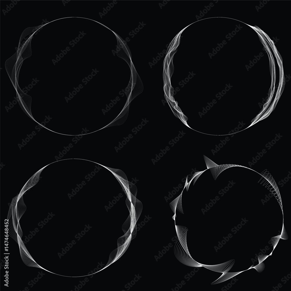 Fototapete lines in circle form . rotate rounded shape vector illustration .rotating circles form a ring.rotati