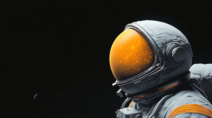 Astronaut in Space with Contemplative View.