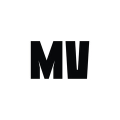 Obraz premium MV monogram logo design letter text name symbol monochrome logotype alphabet character simple logo