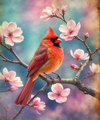 Colourful Red Cardinal