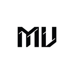 MV monogram logo design letter text name symbol monochrome logotype alphabet character simple logo