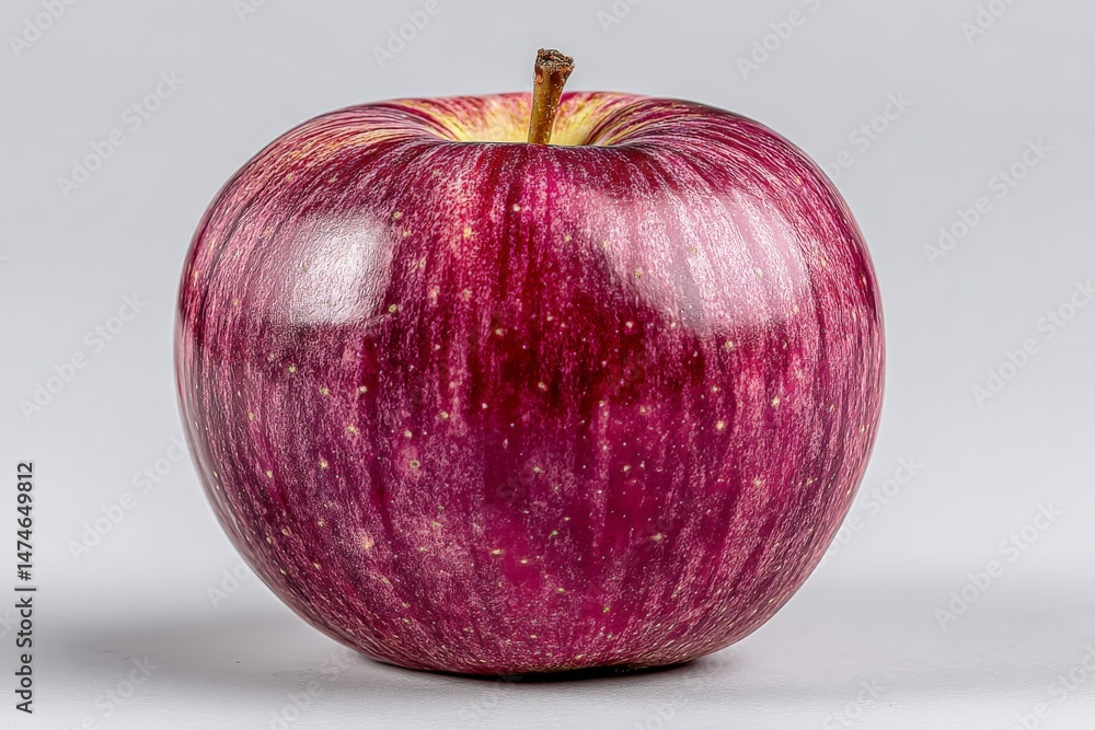 Aufkleber freshly picked red apple resting on a smooth surface with natural lighting enhancing its glossy skin