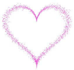 Heart of Love A radiant heart shape made of delicate pink sparkles against a backdrop of pure simplicity, evoking feelings of affection, romance, and love illustration.
