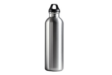 Stainless steel water bottle, white isolate background