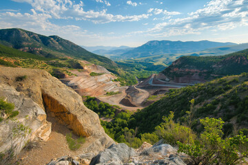 Fototapeta premium Open-pit metal mine view