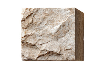 Stone block die-cut, white isolate background