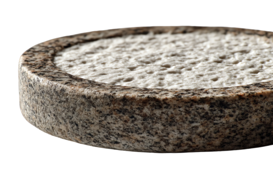 Stone slab or disk for design, white isolate background