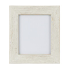 Fototapeta premium Whitewashed wooden photo frame with a square empty space for a photo or art