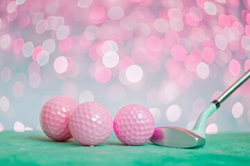 Watercolor Golf Poster Template with Bokeh Background - Editable Design