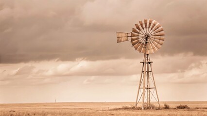 Weathered Windmill After a Storm - Rural Landscape Photography
