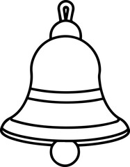 gold bell outline vector illustration, line art
