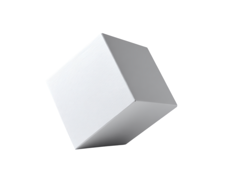 White cube, isolated on a white background