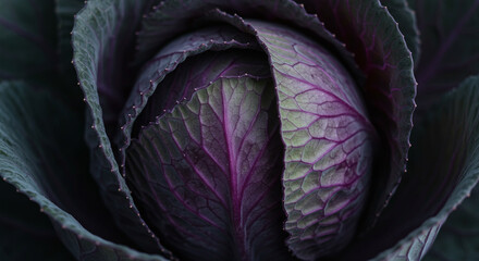 Fototapeta premium Purple and Pink Wild Cabbage Petals Close-Up