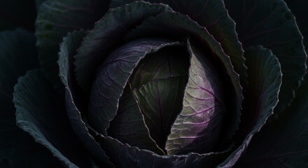 Obraz premium Purple Wild Cabbage Petal Close-Up