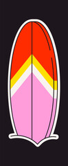 Surfboard extreme sport retro sticker