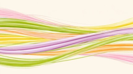 Colorful Abstract Wavy Lines in Pastel Shades on Light Background for Creative Design Projects
