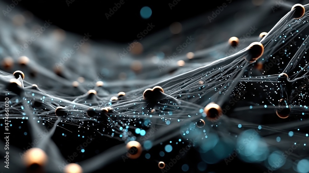 Poster plexus tech particles background is a hi tech digital dot line particle background future sci fi video material dotted line particle technology video technology digital line particle