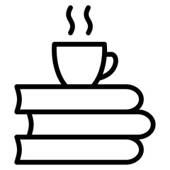 Book And Mug  Icon Element For Design