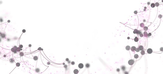Modern abstract background with pink and grey dots connected by lines. Ideal for tech, science, and...