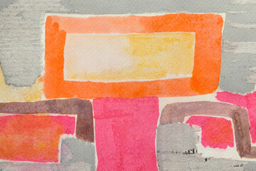 Colorful watercolor spots on paper, abstract background