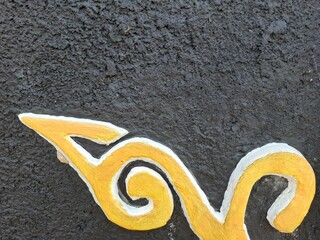 Traditional Sundanese Ornament on Textured Wall
