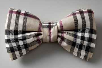 Stylish plaid bow tie displayed on a neutral background for fashion enthusiasts and special occasions