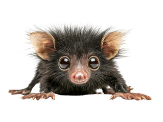 Fototapeta premium A cute black creature with large eyes.