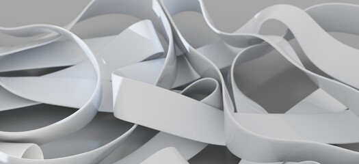 Obraz premium Sleek, modern background of intertwined white curves. Perfect for minimalist designs and presentations.