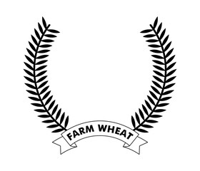Farm wheat design, Black and white vector.
