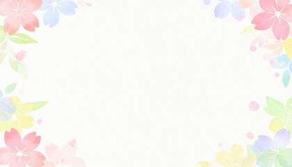 Spring floral border design digital illustration decorative art soft pastel colors aesthetic view nature inspired