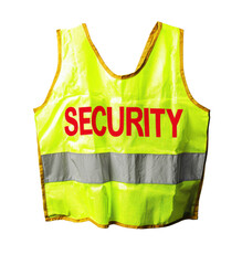 Bright yellow security vest for safety.