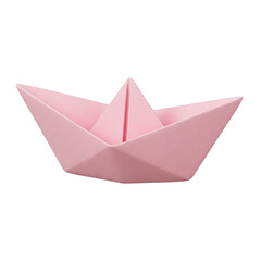 pink paper boat