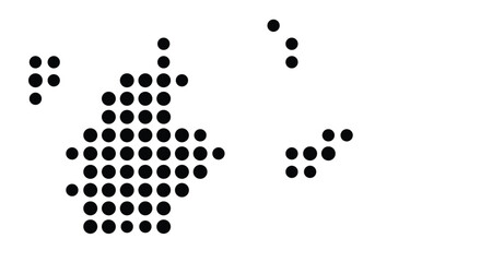 Symbol Map of the city Clausthal-Zellerfeld (Niedersachsen, Germany) showing the city with a pattern of just a few black dots