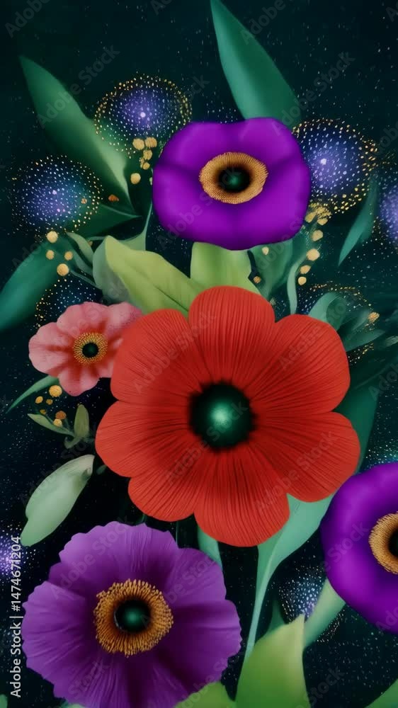 Poster close-up of a vibrant red fabric or textile showing intricate texture and folds in a soft, blurred a